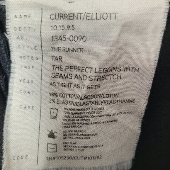 Current/Elliott x Altuzarra The Runner Stretch Skinny Jean Tar (Black) 26/0 - Picture 8 of 9